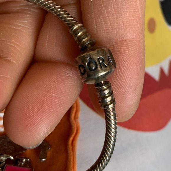 Pandora Snake Chain Bracelet w/ 8 New Barbie Theme Charms - Picture 11 of 13